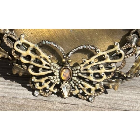 Jay Strongwater Round Butterfly Frame Swarovski Crystals - Picture 4 of 11